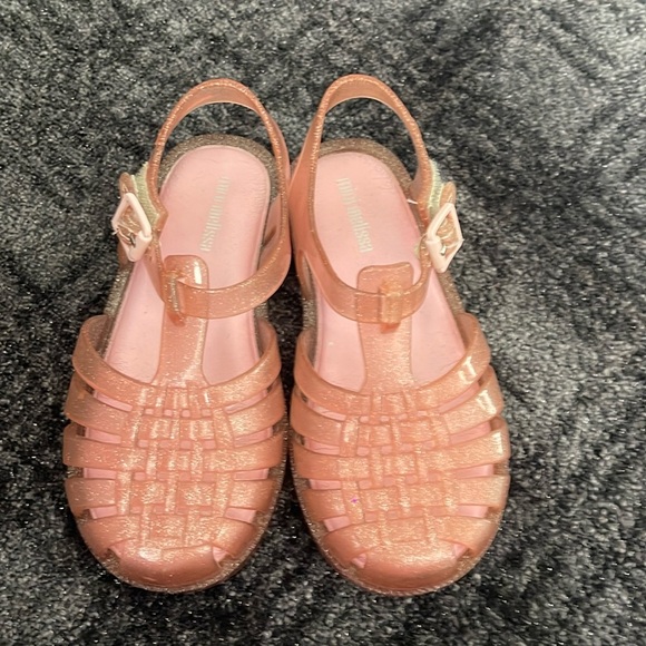 Mini Melissa Glitter Pink Kids Sandals - Picture 1 of 7